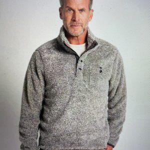 True Grit Melange Shag Sherpa Pullover XL - Natural - NWT